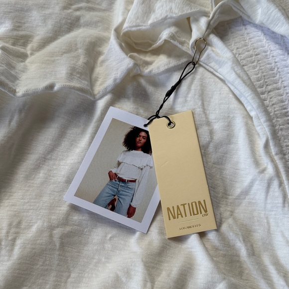 Nation LTD White Ruffle Top - Picture 2 of 7